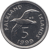 1999 5 PENCE FALKLAND ISLANDS ( BU ) - WORLD COINS - Cambridgeshire Coins