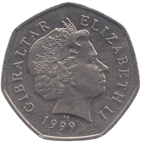1999 50 PENCE GIBRALTAR - 50P CIRCULATED - Cambridgeshire Coins