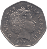 1999 50 PENCE GIBRALTAR - 50P CIRCULATED - Cambridgeshire Coins