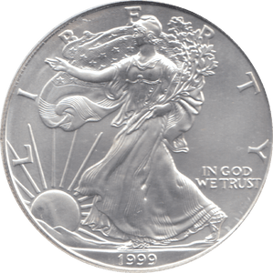 1999 AMERICAN EAGLE SILVER DOLLAR 1 OZ FINE SILVER USA - SILVER WORLD COINS - Cambridgeshire Coins
