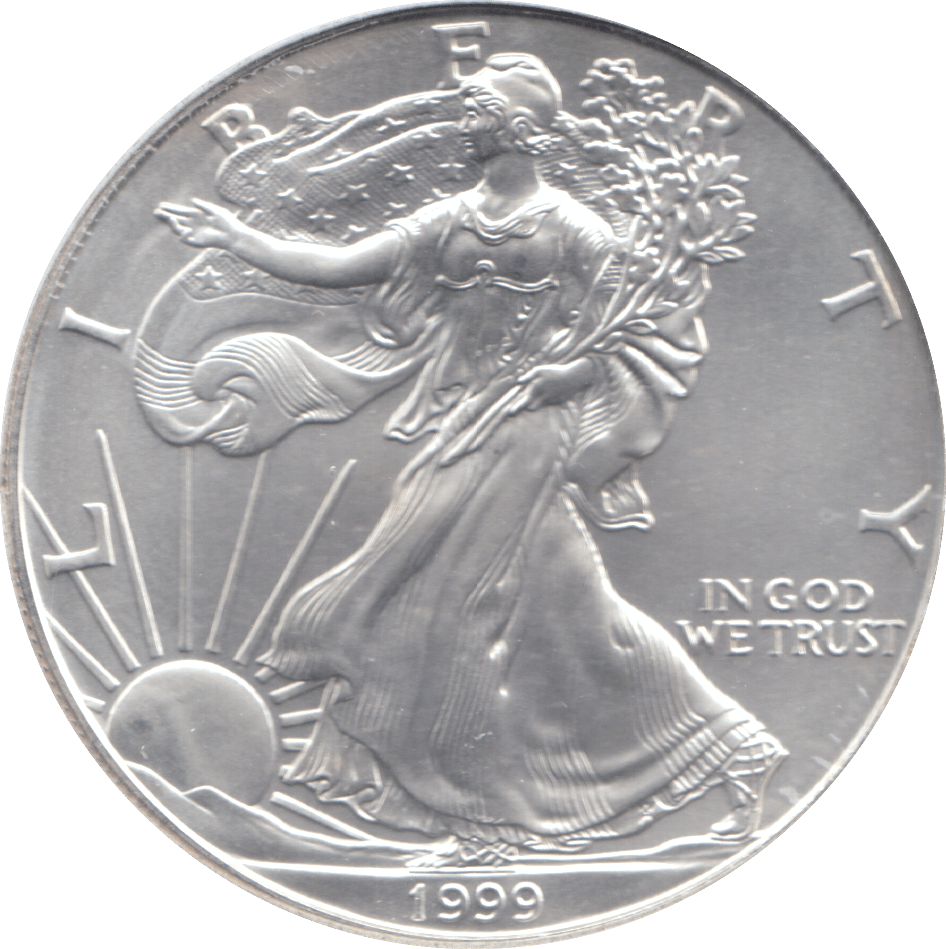 1999 AMERICAN EAGLE SILVER DOLLAR 1 OZ FINE SILVER USA - SILVER WORLD COINS - Cambridgeshire Coins