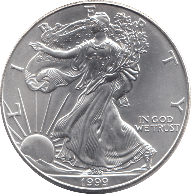 1999 AMERICAN EAGLE SILVER DOLLAR 1 OZ FINE SILVER - WORLD COINS - Cambridgeshire Coins