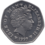 1999 BRIILLIANT UNCIRCULATED TT FIFTY PENCE ISLE OF MAN - WORLD COINS - Cambridgeshire Coins