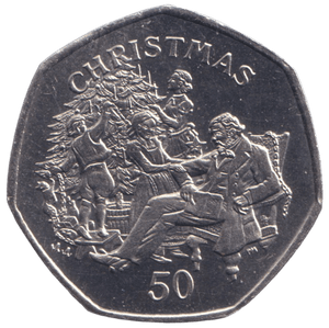 1999 CHRISTMAS 50P VICTORIAN FAMILY ISLE OF MAN ( BUNC ) AA - 50P REGIONAL ISSUES - Cambridgeshire Coins