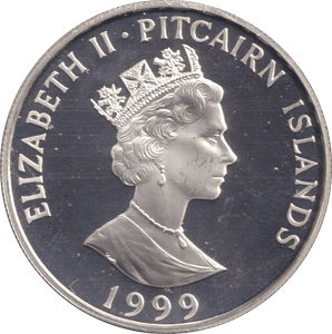 1999 FIVE DOLLARS PITCAIRN ISLANDS LIFE OF QUEEN ELIZABETH AND MOTHER - SILVER WORLD COINS - Cambridgeshire Coins