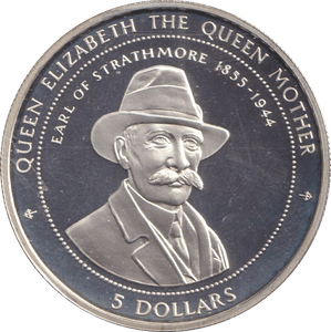 1999 FIVE DOLLARS PITCAIRN ISLANDS LIFE OF QUEEN ELIZABETH AND MOTHER - SILVER WORLD COINS - Cambridgeshire Coins