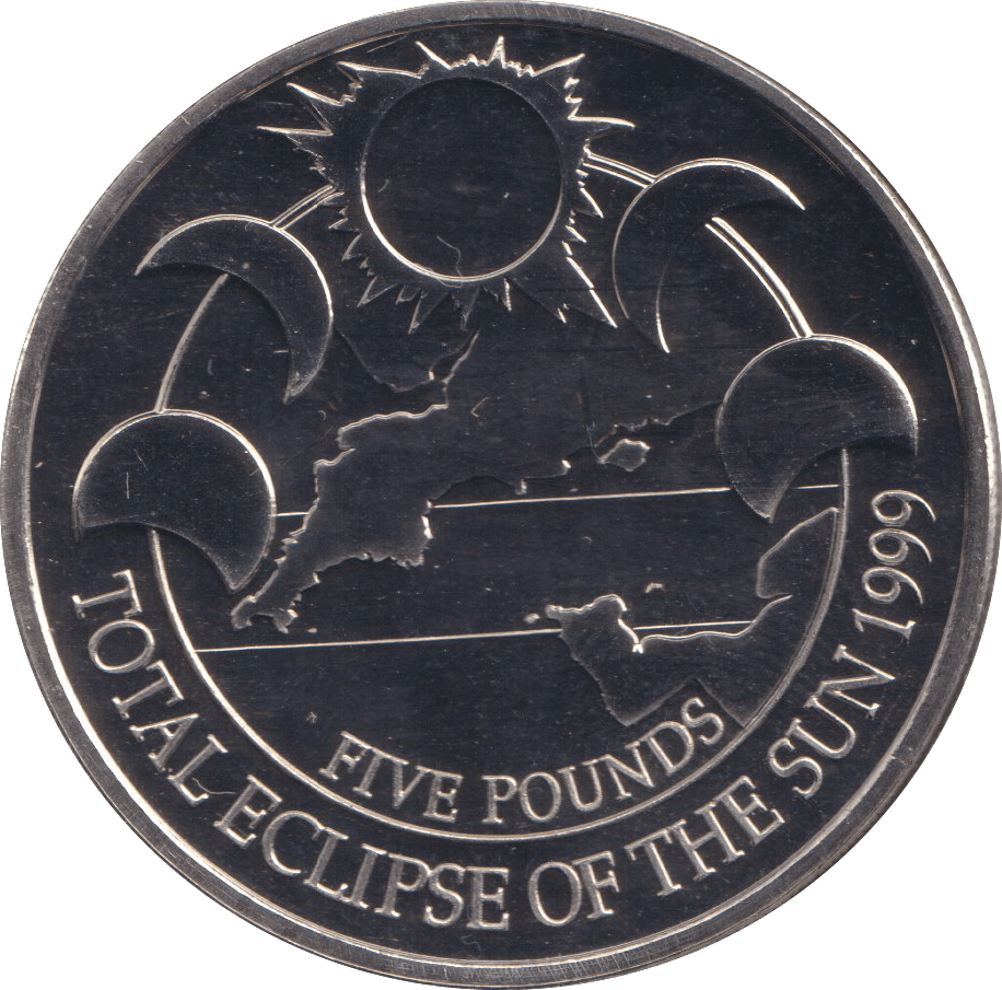1999 FIVE POUNDS TOTAL ECLIPSE OF THE SUN ALDERNEY - WORLD COINS - Cambridgeshire Coins