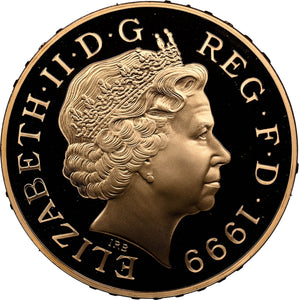 1999 GOLD FIVE POUND MILLENNIUM PF 69 ULTRA CAMEO - NGC GOLD COINS - Cambridgeshire Coins