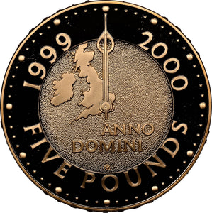 1999 GOLD FIVE POUND MILLENNIUM PF 69 ULTRA CAMEO - NGC GOLD COINS - Cambridgeshire Coins