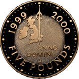 1999 GOLD FIVE POUND MILLENNIUM PF 69 ULTRA CAMEO - NGC GOLD COINS - Cambridgeshire Coins