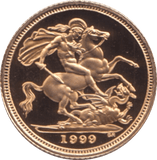 1999 GOLD HALF SOVEREIGN ( PROOF ) - HALF SOVEREIGN - Cambridgeshire Coins