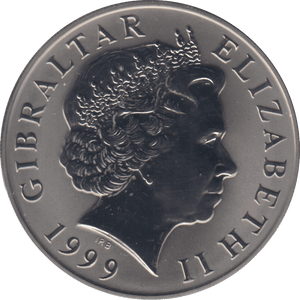 1999 MILLENNIUM £5 GIBRALTAR - WORLD COINS - Cambridgeshire Coins