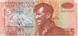 1999 NEW ZEALAND 5 DOLLAR BANKNOTE REF-1743 - WORLD BANKNOTES - Cambridgeshire Coins