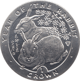 1999 ONE CROWN YEAR OF THE RABBIT - WORLD COINS - Cambridgeshire Coins