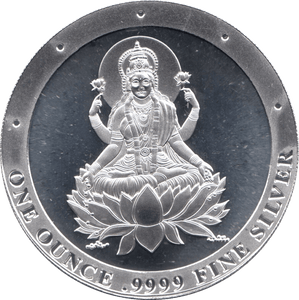 1999 ONE OUNCE SILVER LAKSHMI ROUND - SILVER WORLD COINS - Cambridgeshire Coins