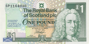1999 ONE POUND ROYAL BANK OF SCOTLAND BANKNOTE REF SCOT - 63 - WORLD BANKNOTES - Cambridgeshire Coins