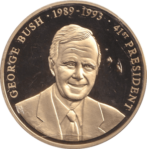1999 PROOF MEDALLION GEORGE BUSH USA - WORLD COINS - Cambridgeshire Coins