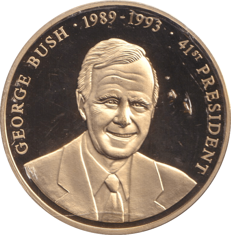 1999 PROOF MEDALLION GEORGE BUSH USA - WORLD COINS - Cambridgeshire Coins