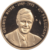 1999 PROOF MEDALLION GEORGE BUSH USA - WORLD COINS - Cambridgeshire Coins