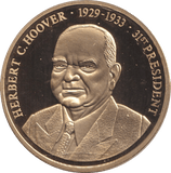 1999 PROOF MEDALLION HERBERT C. HOOVER USA - WORLD COINS - Cambridgeshire Coins