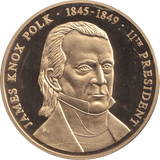1999 PROOF MEDALLION JAMES KNOX POLK USA - WORLD COINS - Cambridgeshire Coins