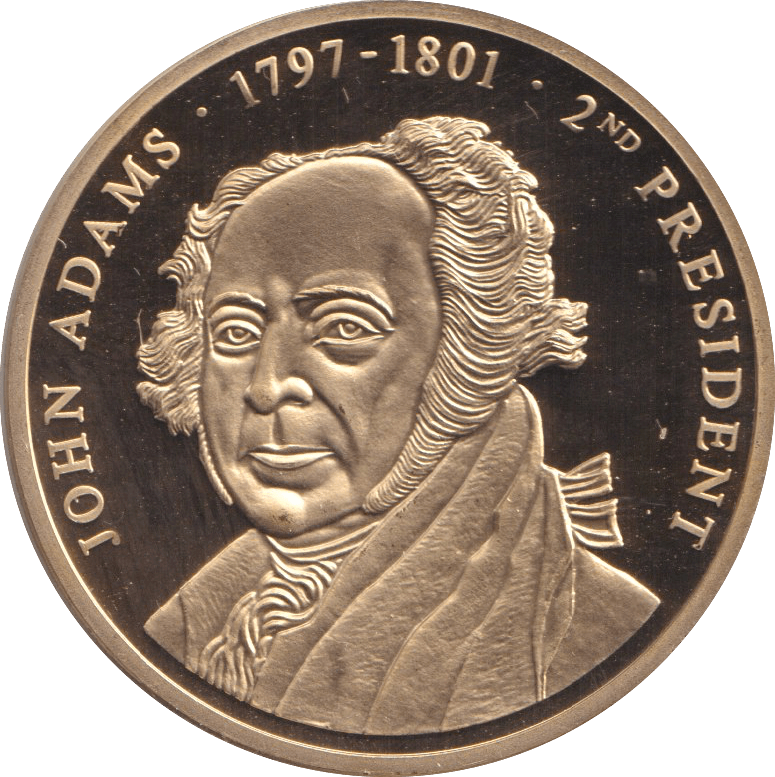 1999 PROOF MEDALLION JOHN ADAMS USA - WORLD COINS - Cambridgeshire Coins