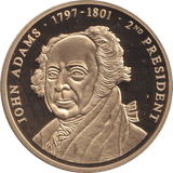 1999 PROOF MEDALLION JOHN ADAMS USA - WORLD COINS - Cambridgeshire Coins