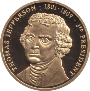 1999 PROOF MEDALLION THOMAS JEFFERSON USA - WORLD COINS - Cambridgeshire Coins