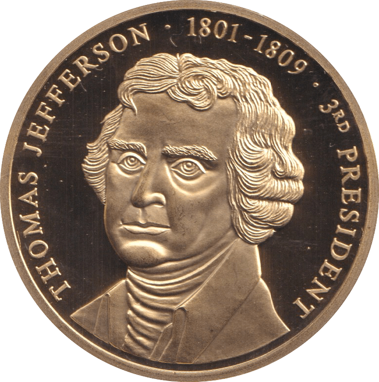 1999 PROOF MEDALLION THOMAS JEFFERSON USA - WORLD COINS - Cambridgeshire Coins