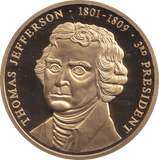 1999 PROOF MEDALLION THOMAS JEFFERSON USA - WORLD COINS - Cambridgeshire Coins