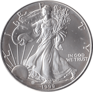 1999 SILVER LIBERTY DOLLAR USA - SILVER WORLD COINS - Cambridgeshire Coins
