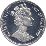 1999 SILVER ONE CROWN ISLE OF MAN QUEEN MOTHER - SILVER WORLD COINS - Cambridgeshire Coins