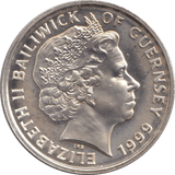 1999 SILVER ONE POUND GUERNSEY - SILVER WORLD COINS - Cambridgeshire Coins
