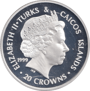 1999 SILVER PROOF 20 CROWNS PRINCE EDWARD AND SOPHIE - SILVER WORLD COINS - Cambridgeshire Coins