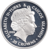 1999 SILVER PROOF 20 CROWNS PRINCE EDWARD AND SOPHIE - SILVER WORLD COINS - Cambridgeshire Coins