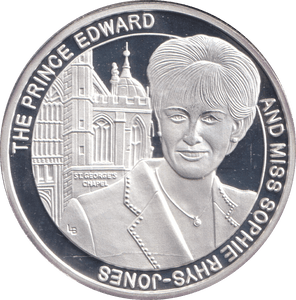 1999 SILVER PROOF 20 CROWNS PRINCE EDWARD AND SOPHIE - SILVER WORLD COINS - Cambridgeshire Coins