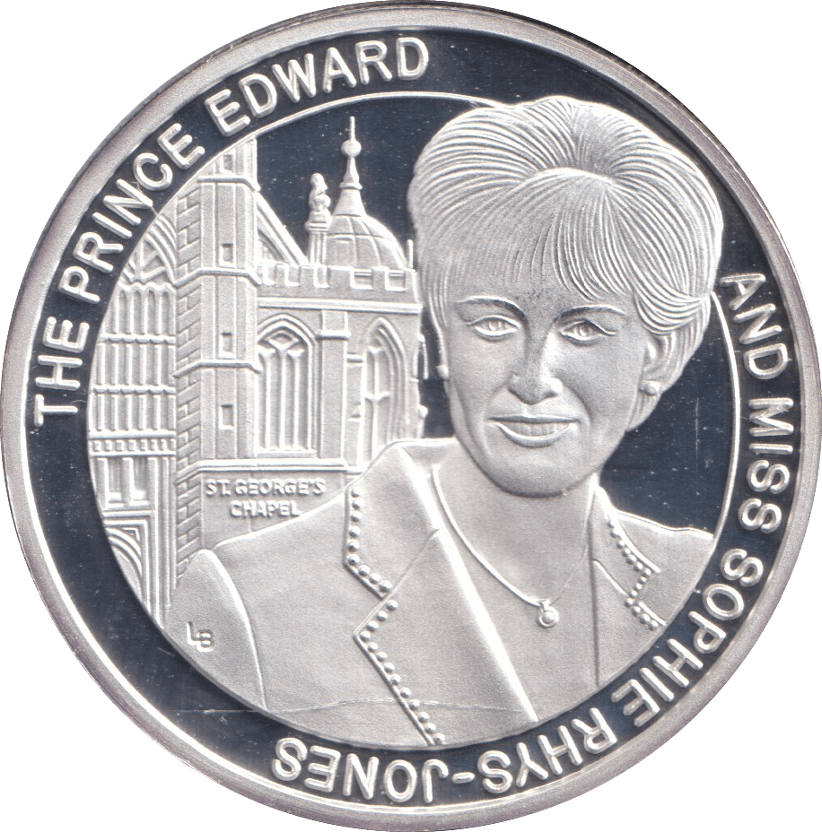 1999 SILVER PROOF 20 CROWNS PRINCE EDWARD AND SOPHIE - SILVER WORLD COINS - Cambridgeshire Coins