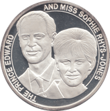 1999 SILVER PROOF 20 CROWNS THE PRINCE EDWARD AND MISS SOPHIE RHYS - JONES - Silver Proof - Cambridgeshire Coins