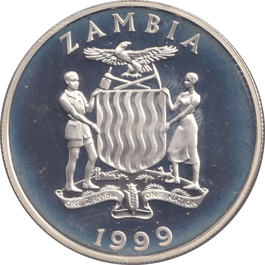 1999 SILVER PROOF 5000 KWACHA ZAMBIA - SILVER WORLD COINS - Cambridgeshire Coins