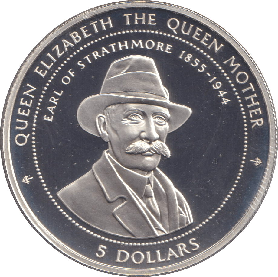 1999 SILVER PROOF FIVE DOLLARS EARL OF STRATHMORE - SILVER WORLD COINS - Cambridgeshire Coins