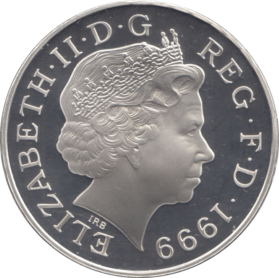 1999 SILVER PROOF FIVE POUNDS MILLENIUM - SILVER WORLD COINS - Cambridgeshire Coins