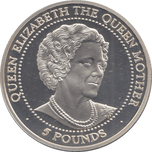 1999 SILVER PROOF FIVE POUNDS THE QUEEN MOTHER - £5 Silver Proof - Cambridgeshire Coins