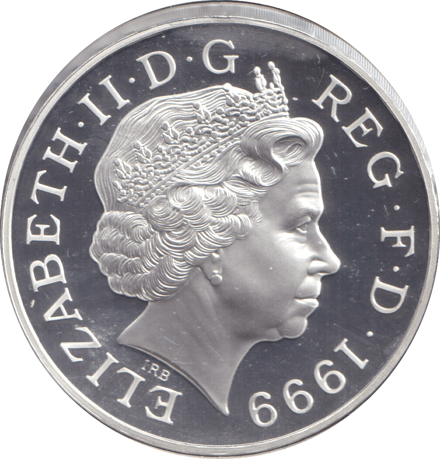 1999 SILVER PROOF MILLENNIUM FIVE POUNDS - SILVER WORLD COINS - Cambridgeshire Coins