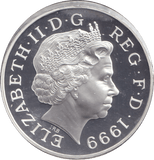 1999 SILVER PROOF MILLENNIUM FIVE POUNDS - SILVER WORLD COINS - Cambridgeshire Coins