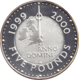 1999 SILVER PROOF MILLENNIUM FIVE POUNDS - SILVER WORLD COINS - Cambridgeshire Coins