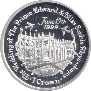 1999 SILVER PROOF ONE CROWN GIBRALTAR - SILVER WORLD COINS - Cambridgeshire Coins
