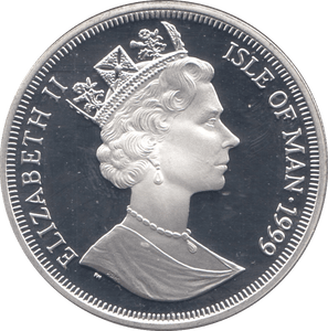 1999 SILVER PROOF ONE CROWN ISLE OF MAN - SILVER WORLD COINS - Cambridgeshire Coins