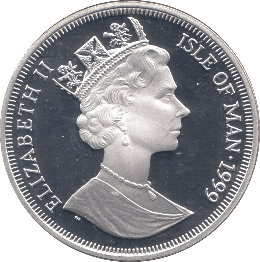 1999 SILVER PROOF ONE CROWN ISLE OF MAN - SILVER WORLD COINS - Cambridgeshire Coins