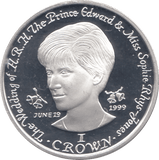 1999 SILVER PROOF ONE CROWN ISLE OF MAN - SILVER WORLD COINS - Cambridgeshire Coins