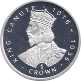 1999 SILVER PROOF ONE CROWN KING CANUTE - SILVER WORLD COINS - Cambridgeshire Coins
